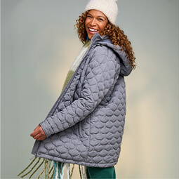 Quilted Detachable Hood Jacket - LA484